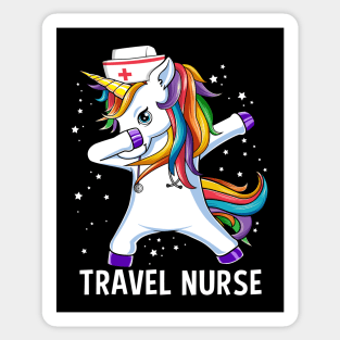 Dabbing Unicorn Travel Nurse Funny Gift Sticker